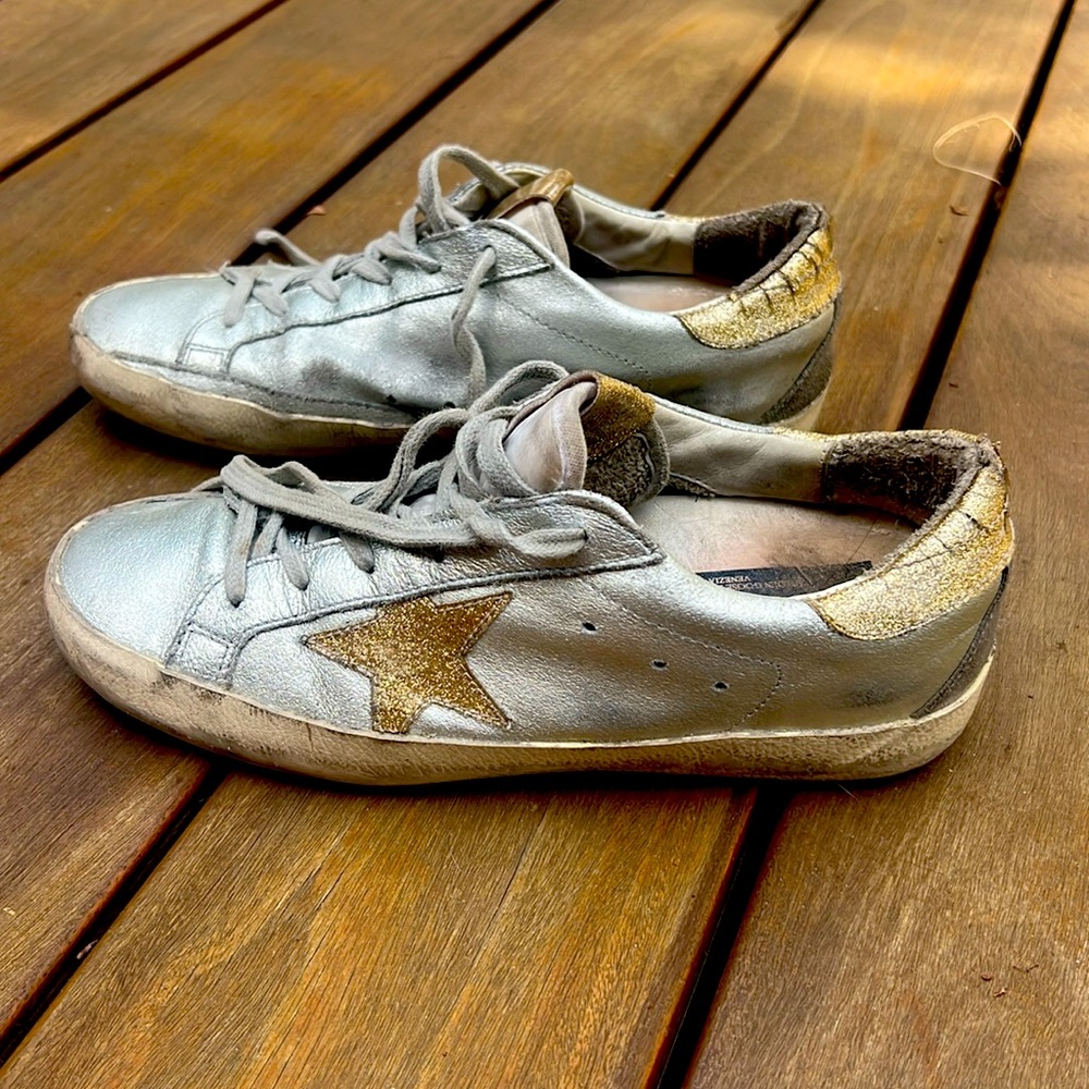 Golden Goose Superstar silver / gold star, EU size 38